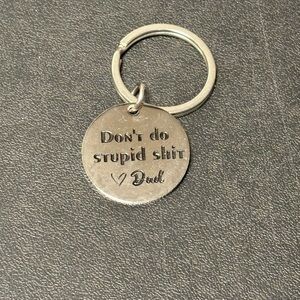 Engraved Silver Keychain with Heart Design